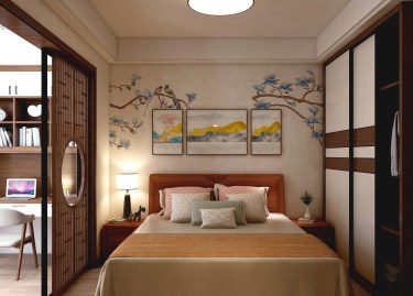 145平2室雅致新中卧室