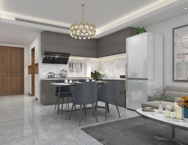 78平1室现代简约餐厅