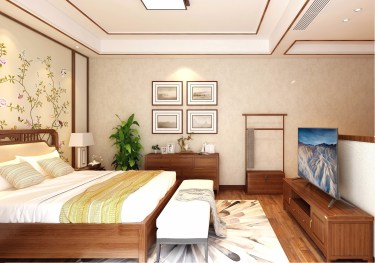 185平别墅雅致新中卧室