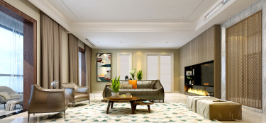 300平4室现代简约客厅