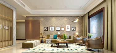 300平4室现代简约客厅