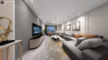 90平2室现代简约客厅