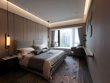 290平4室雅致新中卧室