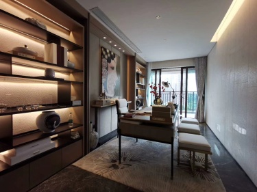 290平4室雅致新中书房