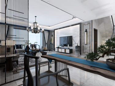 200平跃层/复式雅致新中客厅