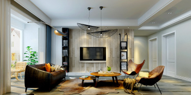 130平3室原木风餐厅