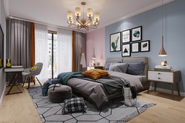 113平2室原木风卧室