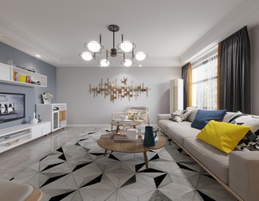 113平2室原木风客厅