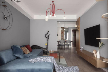 88平2室原木风客厅