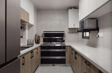 88平2室原木风厨房