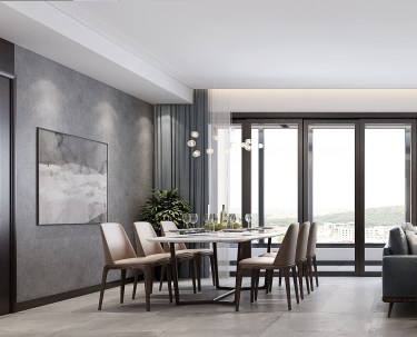 141平跃层/复式现代简约餐厅