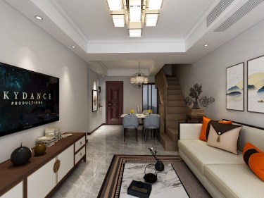 98平跃层/复式现代简约客厅