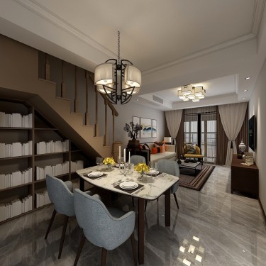 98平跃层/复式现代简约餐厅