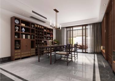 260平4室雅致新中书房