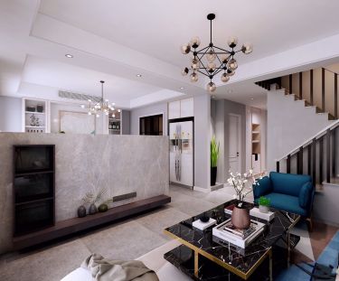 146平跃层/复式现代简约客厅