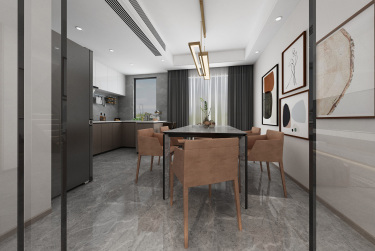 140平跃层/复式现代简约餐厅