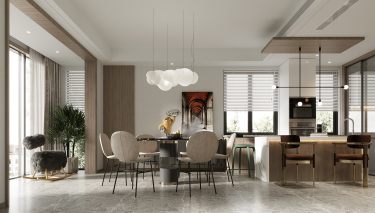 300平别墅现代简约餐厅