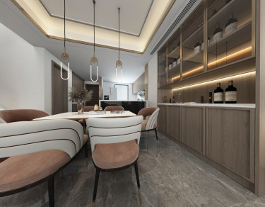 137平跃层/复式现代简约餐厅