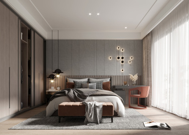 200平4室原木风卧室