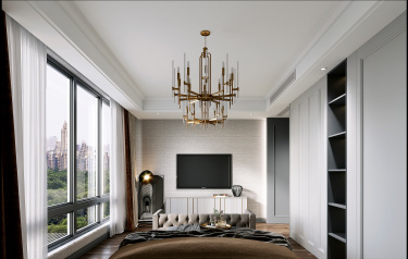 480平别墅原木风卧室