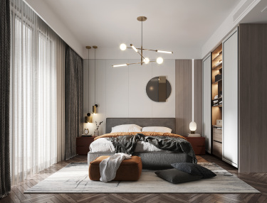 200平4室原木风卧室