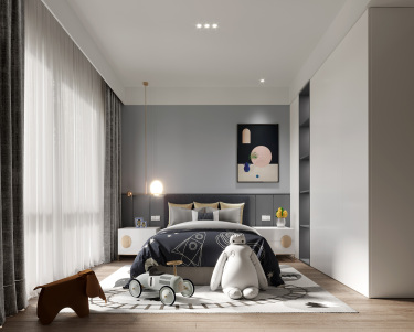 200平4室原木风卧室