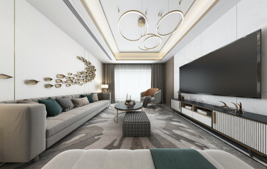 137平跃层/复式现代简约客厅