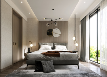 300平别墅现代简约卧室