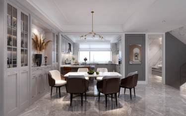 300平别墅现代简约餐厅