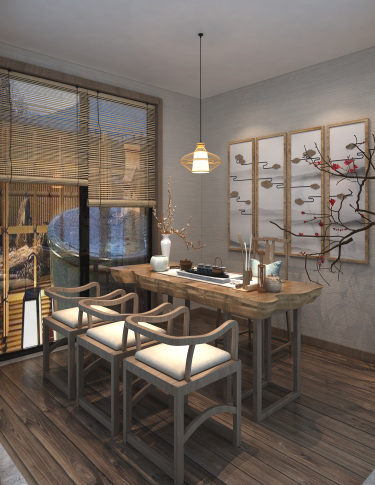 400平别墅雅致新中餐厅