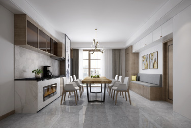 299平跃层/复式现代简约餐厅