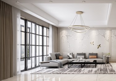 154平跃层/复式现代简约客厅