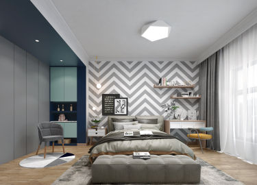 176平4室原木风卧室