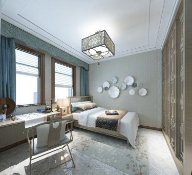 160平5室雅致新中卧室