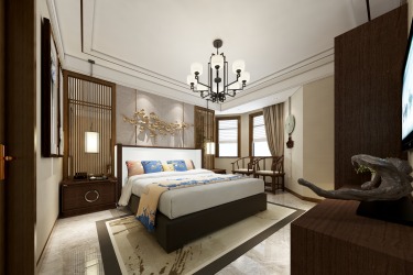 160平5室雅致新中卧室