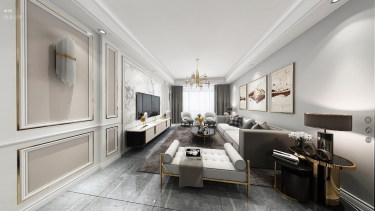 128平3室原木风客厅