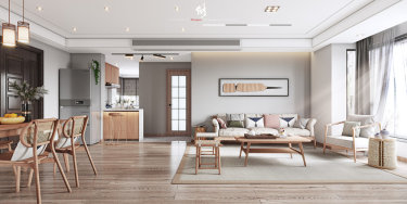 120平3室禅意日式客厅