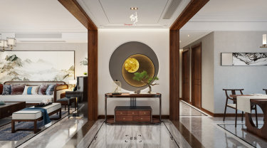 140平4室雅致新中玄关