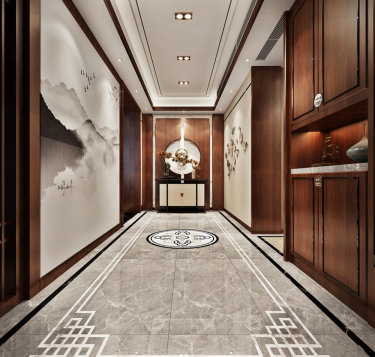 260平别墅雅致新中玄关