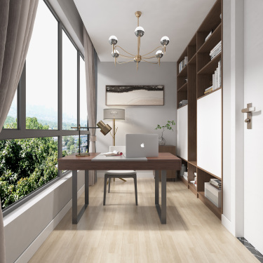 90平3室原木风书房