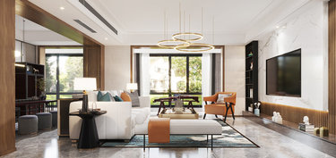 217平4室雅致新中客厅