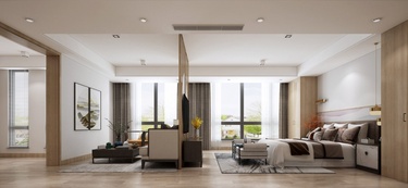 420平别墅雅致新中卧室