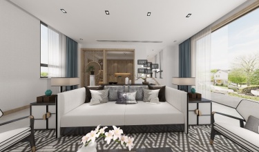 420平别墅雅致新中客厅