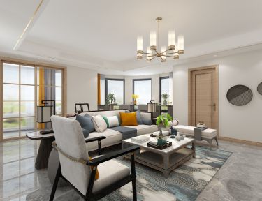 162平3室雅致新中客厅