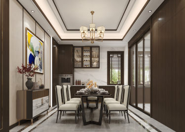 300平别墅雅致新中餐厅