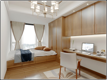 150平3室雅致新中卧室