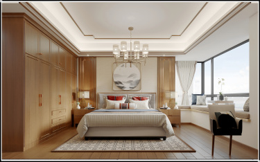 150平3室雅致新中卧室