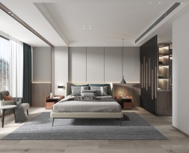 220平别墅现代简约卧室