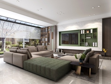 180平跃层/复式现代简约客厅