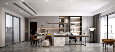 115平3室现代简约餐厅